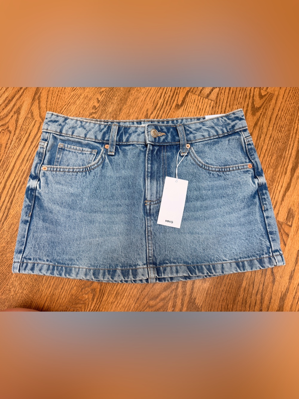 NWT Mango Denim Mini Skirt with Front Pockets small